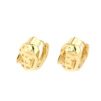 Fashion Animal Leopard Copper Gold Plated Zircon Hoop Earrings 1 Pair main image 6