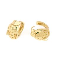 Fashion Animal Leopard Copper Gold Plated Zircon Hoop Earrings 1 Pair main image 3