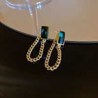 Retro Heart Shape Bow Knot Copper Inlay Zircon Drop Earrings 1 Pair sku image 7