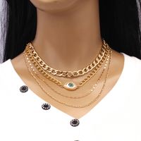 Fashion Devil's Eye Alloy Plating Women's Layered Necklaces 1 Piece sku image 1