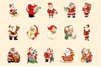 Cute Cartoon Christmas Party Night Decorative Stickers 30 Pieces sku image 1