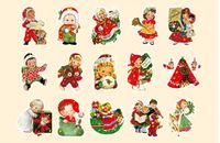 Cute Cartoon Christmas Party Night Decorative Stickers 30 Pieces sku image 2