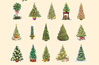 Cute Cartoon Christmas Party Night Decorative Stickers 30 Pieces sku image 7