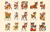 Cute Cartoon Christmas Party Night Decorative Stickers 30 Pieces sku image 8