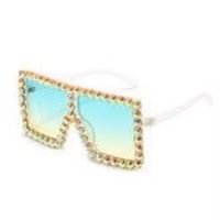 Fashion Gradient Color Pc Square Diamond Full Frame Women's Sunglasses sku image 12