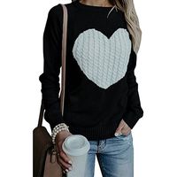 Women's Sweater Long Sleeve Sweaters & Cardigans Patchwork Fashion Heart Shape main image 5