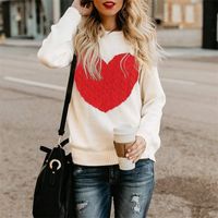 Women's Sweater Long Sleeve Sweaters & Cardigans Patchwork Fashion Heart Shape main image 1