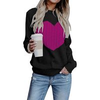 Women's Sweater Long Sleeve Sweaters & Cardigans Patchwork Fashion Heart Shape main image 2