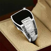 Simple Style Geometric Alloy Plating Inlay Rhinestones Men's Rings 1 Piece sku image 11