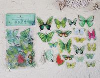 Cute Beautiful Butterfly Special-shaped Pet Sticker Notebook Diy Decorative Stickers 8 Types 40 Pieces sku image 7