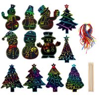 Cute Cartoon Snowman Christmas Tree Scraping Painting Diy Bookmark Decoration main image 1