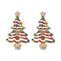Fashion Christmas Tree Alloy Inlay Rhinestones Pearl Women's Drop Earrings 1 Pair main image 1