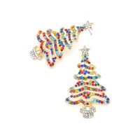 Fashion Christmas Tree Alloy Inlay Rhinestones Pearl Women's Drop Earrings 1 Pair main image 3