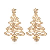 Fashion Christmas Tree Alloy Inlay Rhinestones Pearl Women's Drop Earrings 1 Pair sku image 2