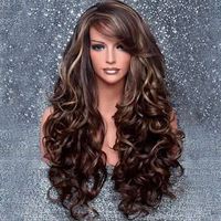 Women's Fashion Casual High Temperature Wire Side Fringe Long Curly Hair Wigs main image 5