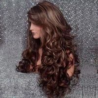 Women's Fashion Casual High Temperature Wire Side Fringe Long Curly Hair Wigs main image 2