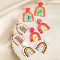 Fashion U Shape Rainbow Soft Clay Women's Drop Earrings 1 Pair main image 1