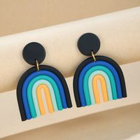 Fashion U Shape Rainbow Soft Clay Women's Drop Earrings 1 Pair sku image 1