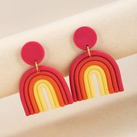 Moda Forma De U Arcoíris Arcilla Suave Mujeres Pendientes De Gota 1 Par main image 2