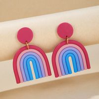 Moda Forma De U Arcoíris Arcilla Suave Mujeres Pendientes De Gota 1 Par sku image 8