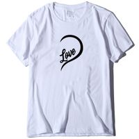 Unisex T-shirt Short Sleeve T-shirts Printing Casual Letter Heart Shape main image 2