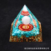 New  Pyramid Crystal Gravel Pyramid Epoxy Resin Home Desktop Handmade Ornaments sku image 12