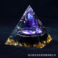 New  Pyramid Crystal Gravel Pyramid Epoxy Resin Home Desktop Handmade Ornaments sku image 10