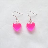 Fashion Heart Shape Resin Metal Stoving Varnish Women's Drop Earrings 1 Pair sku image 3