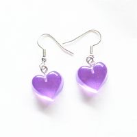 Fashion Heart Shape Resin Metal Stoving Varnish Women's Drop Earrings 1 Pair main image 4