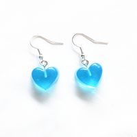 Fashion Heart Shape Resin Metal Stoving Varnish Women's Drop Earrings 1 Pair sku image 4