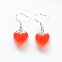 Fashion Heart Shape Resin Metal Stoving Varnish Women's Drop Earrings 1 Pair main image 3