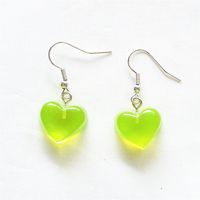 Fashion Heart Shape Resin Metal Stoving Varnish Women's Drop Earrings 1 Pair sku image 5