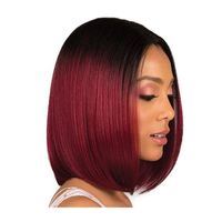 Women's Fashion Street High Temperature Wire Centre Parting Short Straight Hair Wigs main image 4