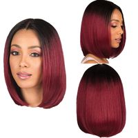 Women's Fashion Street High Temperature Wire Centre Parting Short Straight Hair Wigs main image 2