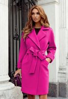 Women's Fashion Solid Color Tie Coat Woolen Coat main image 3