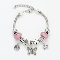 Mignon Papillon Alliage Verre Le Fer Placage Zircon Or Blanc Plaqué Femmes Bracelets main image 3