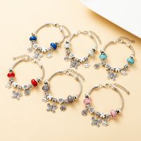 Mignon Papillon Alliage Verre Le Fer Placage Zircon Or Blanc Plaqué Femmes Bracelets main image 2