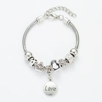 Wholesale Jewelry Sweet Love Alloy Glass Zircon White Gold Plated Plating Bracelets main image 5