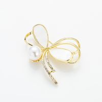 Elegant Flower Dragonfly Alloy Plating Artificial Pearls Zircon Women's Brooches main image 5