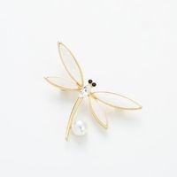 Elegant Blume Libelle Legierung Überzug Künstliche Perlen Zirkon Frau Broschen sku image 1