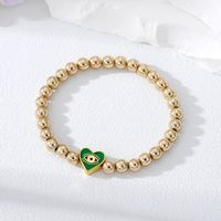 Fashion Heart Shape Alloy Beaded Women's Bracelets sku image 2
