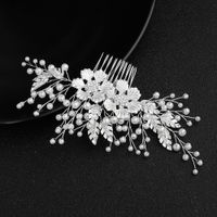 Bride Diy Handmade Hair Accessories Alloy Flower Diamond Insert Comb Comb Wedding Head Jewelry sku image 2