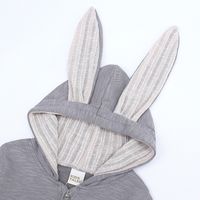 Fashion Bunny Ears Solid Color Cotton Baby Rompers main image 4
