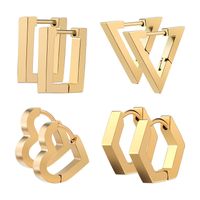 1 Piece Simple Style Geometric Plating Stainless Steel Earrings main image 4