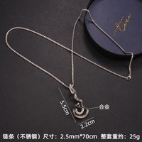 Fashion Snake Stainless Steel Plating Pendant Necklace 1 Piece sku image 4