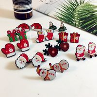 Cute Christmas Tree Santa Claus Gift Box Arylic Women's Ear Studs 1 Pair main image 1