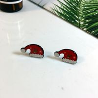 Cute Christmas Tree Santa Claus Gift Box Arylic Women's Ear Studs 1 Pair sku image 4
