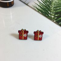 Cute Christmas Tree Santa Claus Gift Box Arylic Women's Ear Studs 1 Pair sku image 3