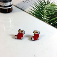 Cute Christmas Tree Santa Claus Gift Box Arylic Women's Ear Studs 1 Pair sku image 5