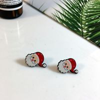 Cute Christmas Tree Santa Claus Gift Box Arylic Women's Ear Studs 1 Pair sku image 9
